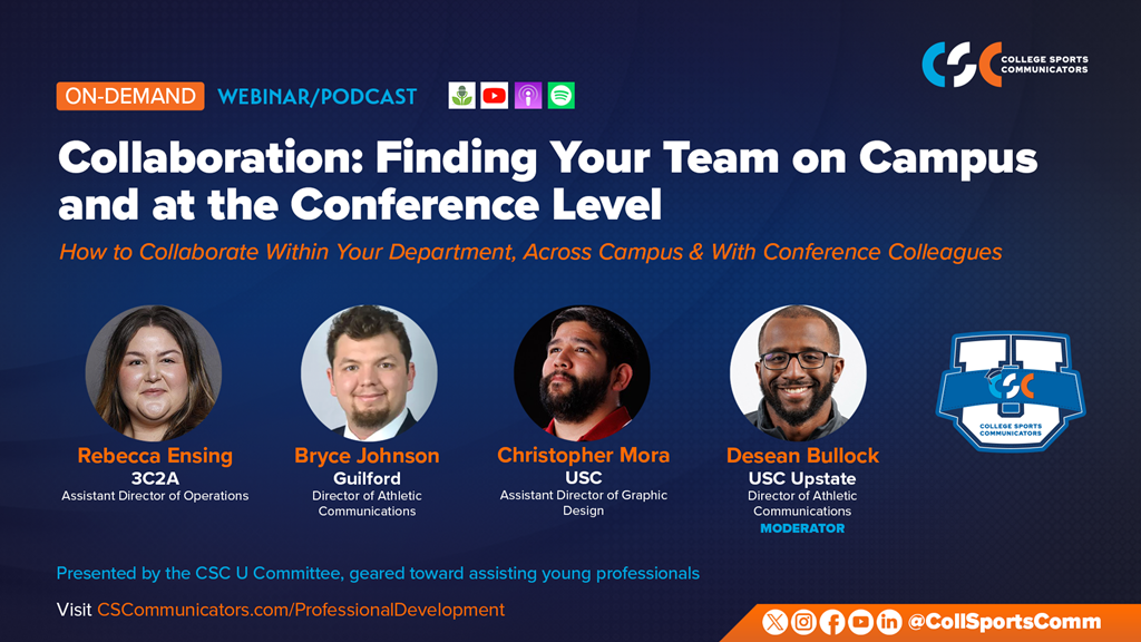 On-demand CSC U Webinar – Collaboration: Finding Your Team on Campus and at the Conference Level